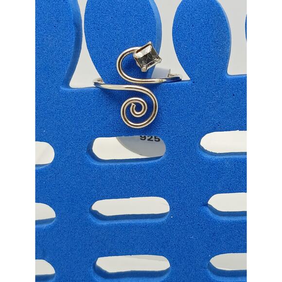 Sexy Clear Crystal Rhinestone Toe Ring Adjustable Size, Sterling Silver Gift box - Picture 2 of 8